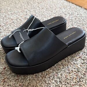 American Eagle Outfitters Black Platform Sandals